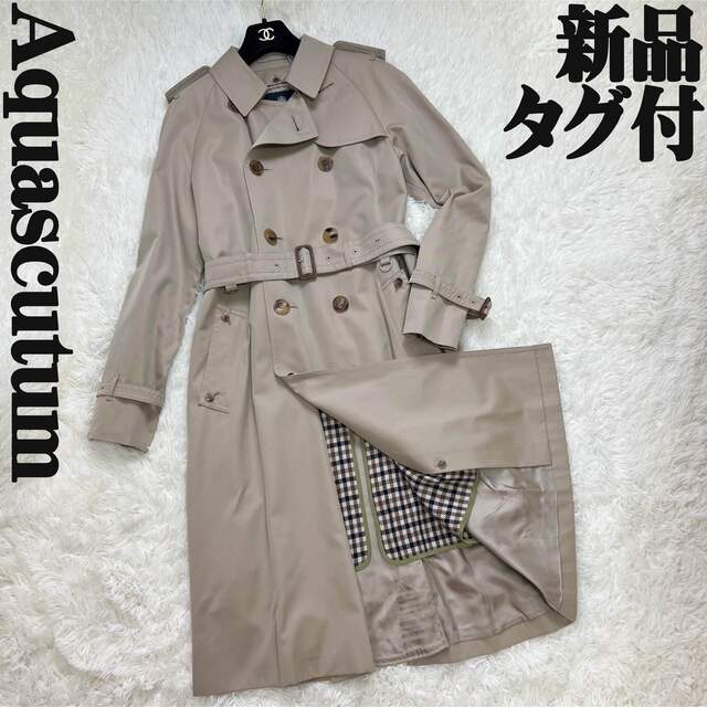 極美品】 Aquascutum トレンチコート 大きいサイズ チェック 13-