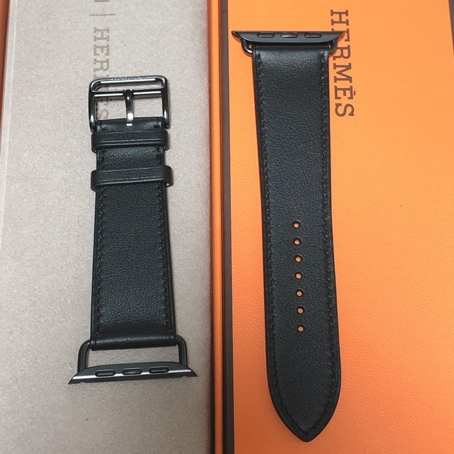 1073 Apple Watch エルメス　ブラック　黒　アップル HERMES