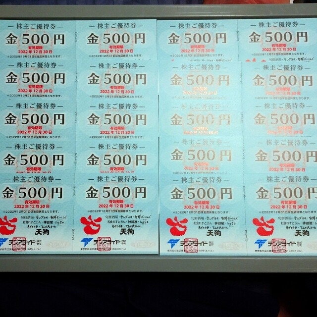 テンアライド株主優待 10000円(500円分 x 20枚)優待券/割引券