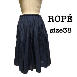 ロペ(ROPE’)のROPE ロペ シャーリング スカート シルク混(ひざ丈スカート)