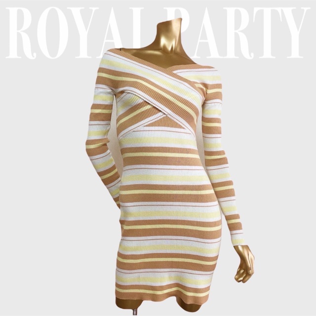 ROYAL PARTY(ロイヤルパーティー)のROYAL PARTY マルチボーダー ニット ワンピース＊DURAS ムルーア レディースのワンピース(ミニワンピース)の商品写真