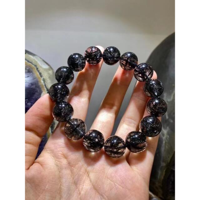 ⭐︎【天然】ブラックルチルクォーツ ブレスレット 15mm