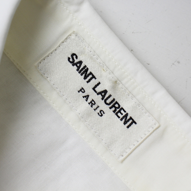 Saint Laurent(サンローラン)のレディース Saint Laurent Paris サンローランパリ フロント ピンタックレース シアーコットン 長袖シャツ F38/ホワイト【2400013051620】 レディースのトップス(シャツ/ブラウス(長袖/七分))の商品写真