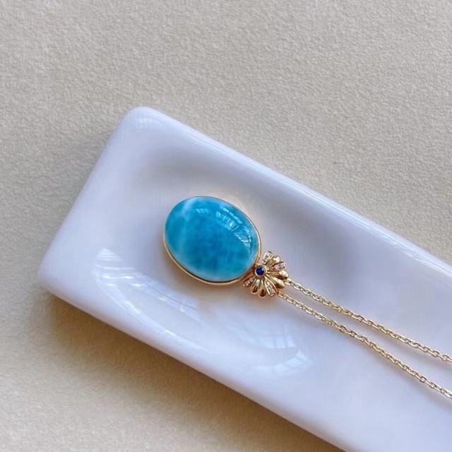 ⭐︎【天然】ラリマー ペンダントトップ k18 4.3g 100%正規品 51.0%OFF