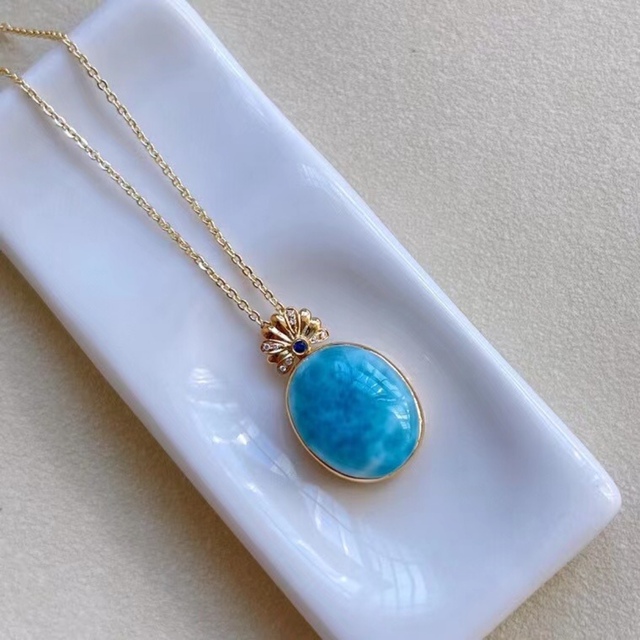 ⭐︎【天然】ラリマー ペンダントトップ k18 4.3g 100%正規品 51.0%OFF