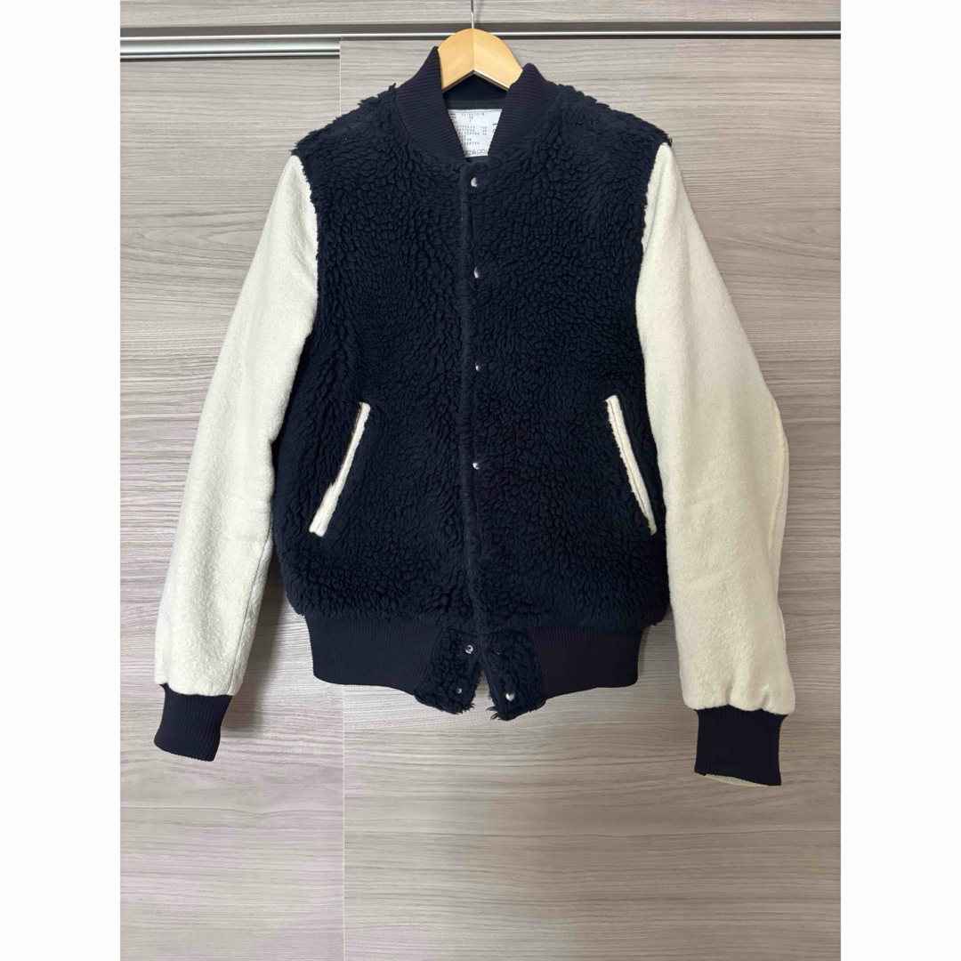 SACAI サカイ ブルゾン ボア ホワイト×ネイビー L SACAI サカイ ブルゾン ボア ホワイト×ネイビー L