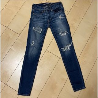 アメリカンイーグル(American Eagle)のアメリカンイーグル　ジェギング　デニム　ブルー　00 ショート(デニム/ジーンズ)