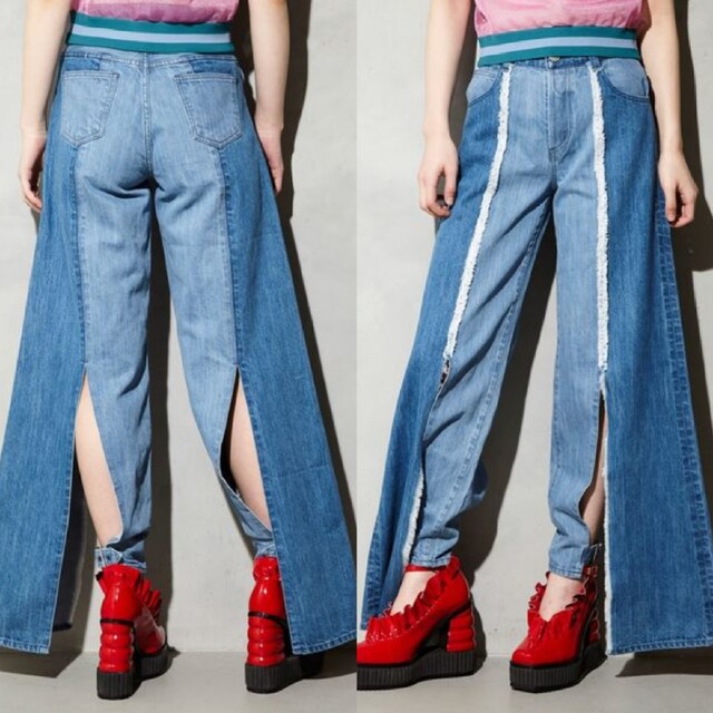 PAMEO POSE(パメオポーズ)のPAMEO POSE パメオポーズ SKINNY&WIDE DENIM PANT レディースのパンツ(デニム/ジーンズ)の商品写真