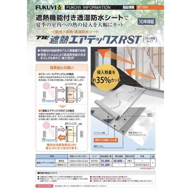 限定特価】 フクビ 遮熱ルーフエアテックス SHATXY <br><br><br><br>