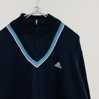 アディダス(adidas)の一点物　アディダス(adidas) ハーフジップ　ドッキングニット(ニット/セーター)