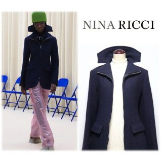 ニナリッチ(NINA RICCI)の217,800円新品【ニナリッチ】毛100％ ZIPコート 紺 34(その他)