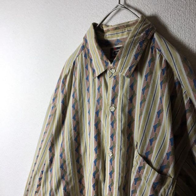 N1 ラルフローレンCHAPS コーデュロイストライプシャツ長袖Lサイズ80s