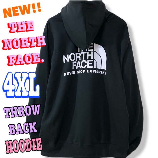 THE NORTH FACE(ザノースフェイス)のazuさん専用 ☆ 新品 ノースフェイス スローバック パーカー 黒  4XL メンズのトップス(パーカー)の商品写真