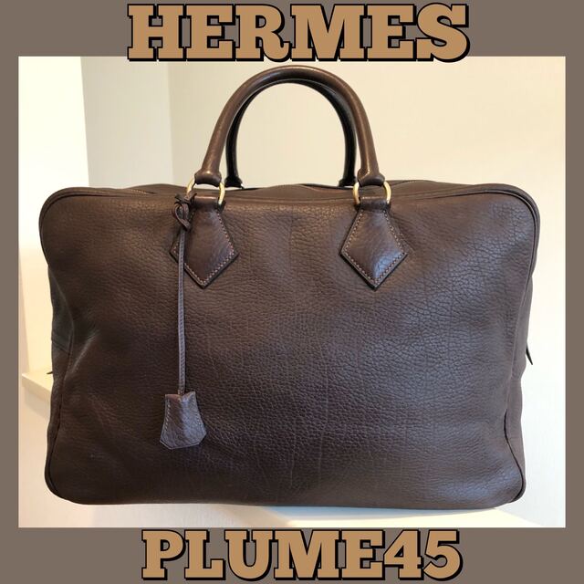 Hermes - ★エルメス★HERMES/プリュム45/ボストンバッグ/トラベル/ショルダー/茶