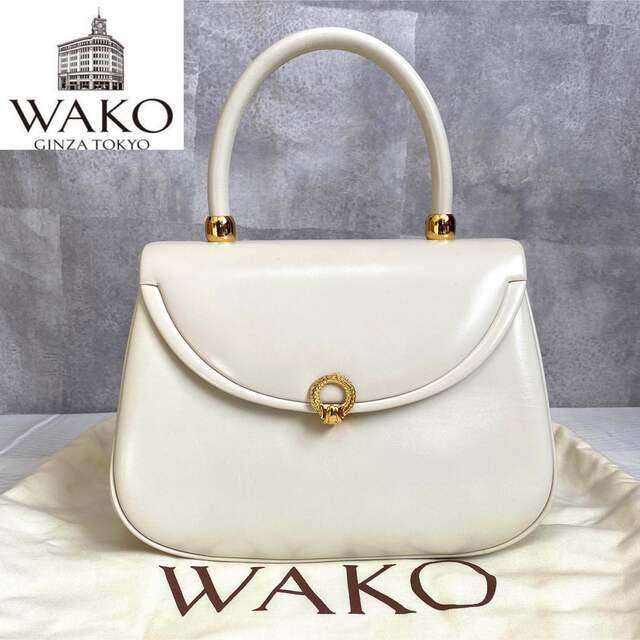 今日の超目玉】 WAKO 銀座和光 カーフレザー ゴールド金具 ブラック