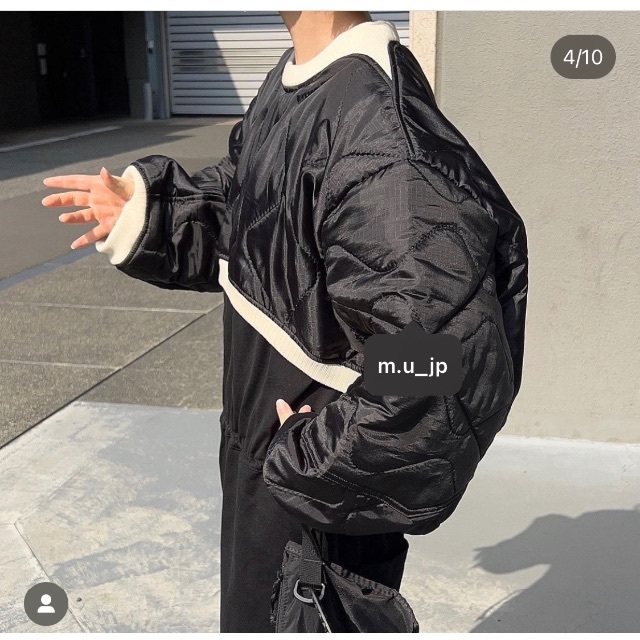 JAPONESS m.u × PRE_QUILTING PULLOVER BK