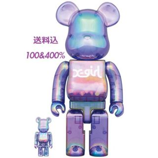 ベアブリック(BE@RBRICK)のBE@RBRICK X-girl CLEAR PURPLE 100％ 400%(その他)