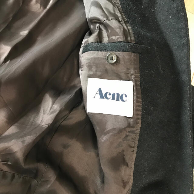 ACNE(アクネ)のAcne アクネ　チェスターコート　黒　36 メンズのジャケット/アウター(チェスターコート)の商品写真