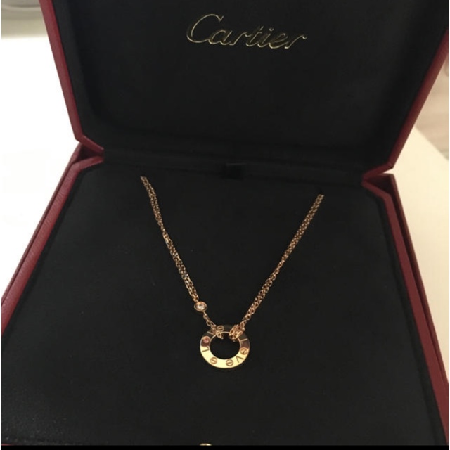 Cartier(カルティエ)の Cartierネックレス ラブサークル  サファイア&ダイヤモンド K18PG レディースのアクセサリー(ネックレス)の商品写真