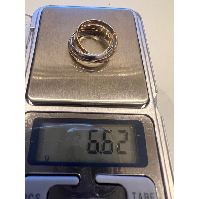 k18 750 18金　3連リング　指輪　6.6g 13号　値下げ不可 レディースのアクセサリー(リング(指輪))の商品写真