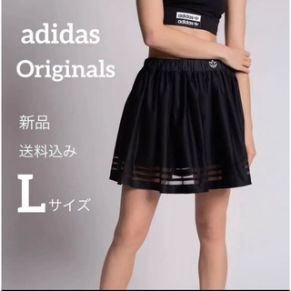 アディダス(adidas)の新品★アディダス★フレアスカート★ブラック★Lサイズ(ミニスカート)