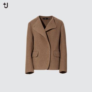 ユニクロ(UNIQLO)のUNIQLO +J ダブルフェイスノーカラージャケット　Mサイズ　新品未使用(ノーカラージャケット)