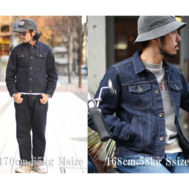 Sugar Cane(シュガーケーン)のEVILACT MC Trucker Jacket / Indigo 完売品 メンズのジャケット/アウター(Gジャン/デニムジャケット)の商品写真