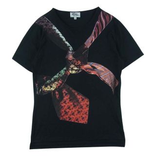 ヴィヴィアンウエストウッド(Vivienne Westwood)のVivienne WestwoodMAN ヴィヴィアンウエストウッドマン ネクタイ プリント Tシャツ カットソー 半袖 ブラック系 48【中古】(Tシャツ/カットソー(半袖/袖なし))