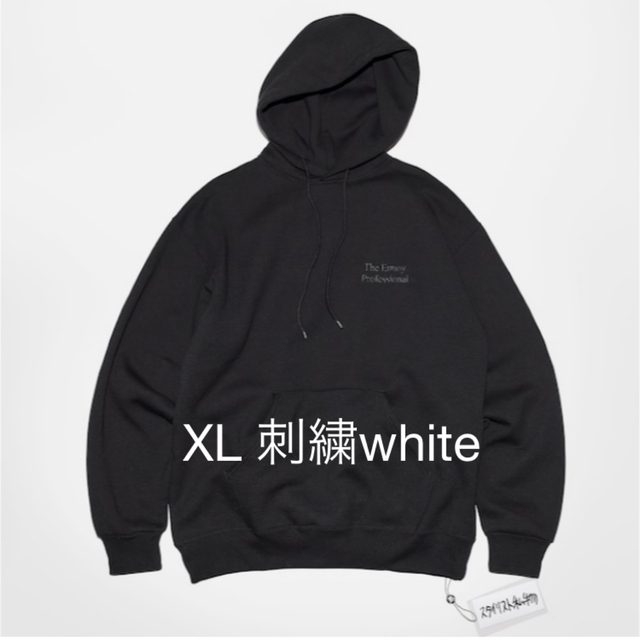 ennoy hoodie XL ブラック　刺繍ロゴ···ホワイト
