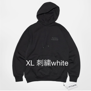 XL HOODIE (BLACK)  刺繍色WHITE ennoy エンノイ(パーカー)