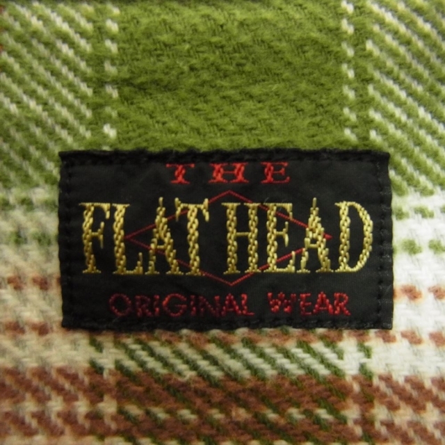 THE FLAT HEAD(フラットヘッド)のTHE FLAT HEAD ザフラットヘッド 長袖 ヘビーネル チェック ウェスタン シャツ グリーン系 42【中古】 メンズのトップス(シャツ)の商品写真