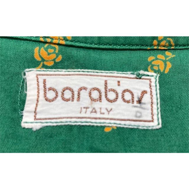 【barab'os】半袖シャツ/グリーン/イタリア製/薔薇柄 レディースのトップス(シャツ/ブラウス(半袖/袖なし))の商品写真