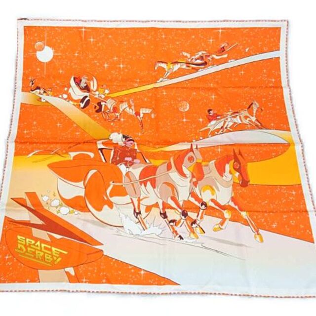 29294/ HERMES シルク スカーフ カレ90 スペースダービー - バンダナ
