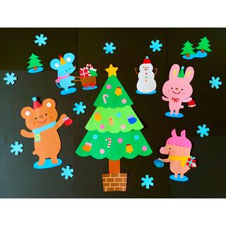冬の壁面飾り　クリスマスの壁面飾り　(型紙/パターン)
