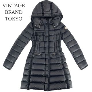 モンクレール(MONCLER)のMONCLER モンクレール ダウンジャケット ロング HERMINE GIUBBOTTO ダウンコート フード取り外し可能 秋 冬 00サイズ アウター B20934930005 ブラック 黒 ブラック金具    ナイロン レディース 美品【中古品】(ダウンジャケット)