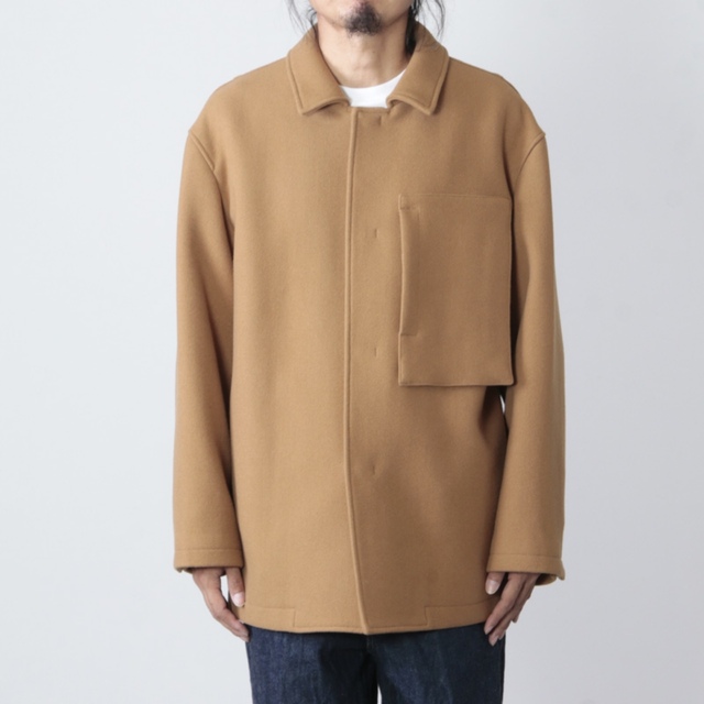 wellder メルトンコート boxy car coat ブラウン