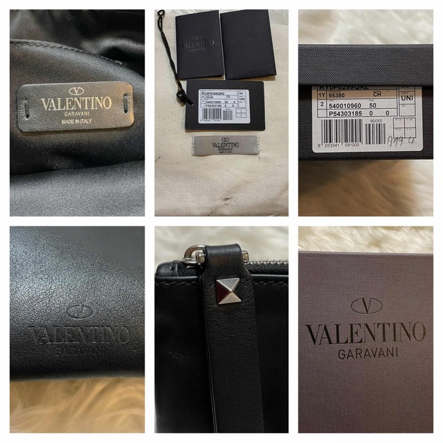 VALENTINO ヴァレンティノ クラッチバッグ ビッグロゴ スタッズ