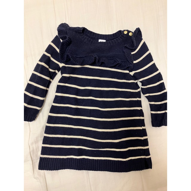 babyGAP(ベビーギャップ)のbaby GAP ボーダー　ニットワンピ　6-12months キッズ/ベビー/マタニティのベビー服(~85cm)(ワンピース)の商品写真