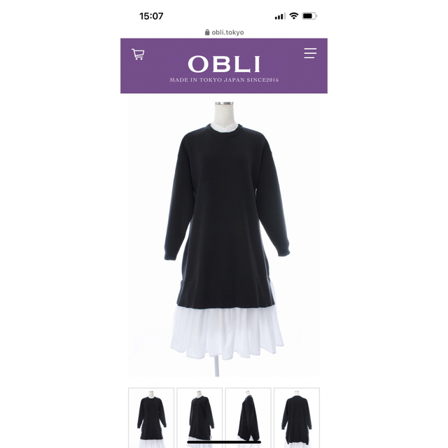 OBLI(オブリ)のオブリ　シャツドッキングワンピース レディースのワンピース(ひざ丈ワンピース)の商品写真