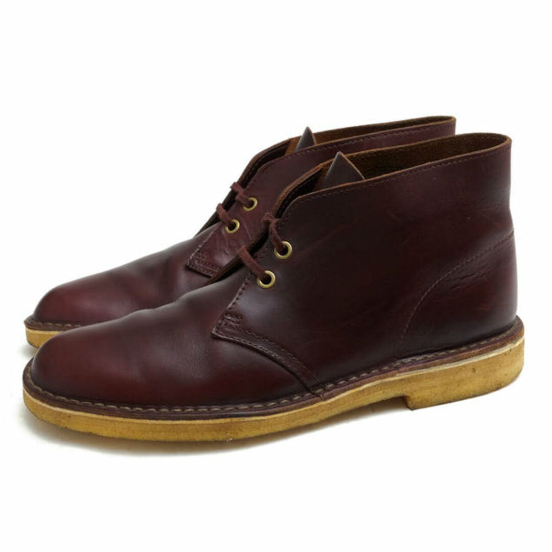 クラークス／Clarks チャッカブーツ シューズ 靴 メンズ 男性 男性用レザー 革 本革 レッド ブラウン 赤 茶 DESERT BOOTS  BURGUNDY HORWEEN LEATHER デザートブーツ プレーントゥ クレープソール | フリマアプリ ラクマ