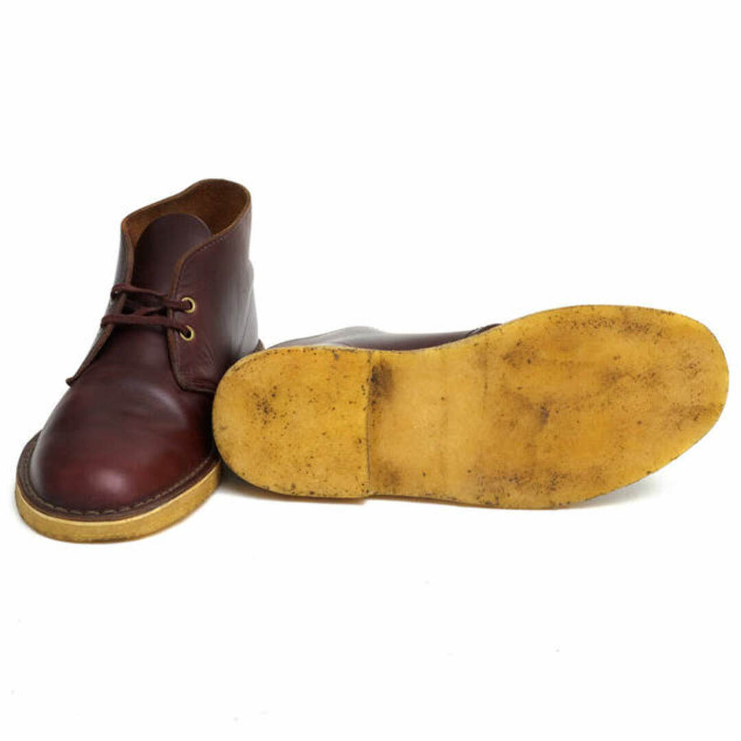 クラークス／Clarks チャッカブーツ シューズ 靴 メンズ 男性 男性用レザー 革 本革 レッド ブラウン 赤 茶 DESERT BOOTS  BURGUNDY HORWEEN LEATHER デザートブーツ プレーントゥ クレープソール