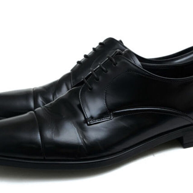 メンズプラダ／PRADA シューズ ビジネスシューズ 靴 ビジネス メンズ 男性 男性用レザー 革 本革 ブラック 黒  144 ストレートチップ マッケイ製法