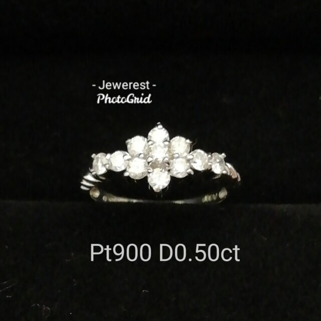 Pt900✨ダイヤ0.50ct✨お花デザイン????綺麗❇️かわいい✨リング✨