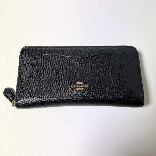 コーチ(COACH)のcoach長財布ブラックレディース美品シンプル便利おしゃれハイブランド中古(財布)