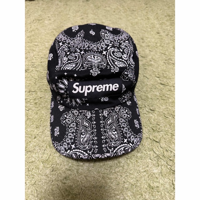 Supreme bandana Camp Cap 黒