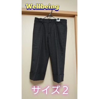 ウェルビーイング(Wellbeing)の美品【wellbeing】七部丈パンツ  グレー M きれいめ(クロップドパンツ)