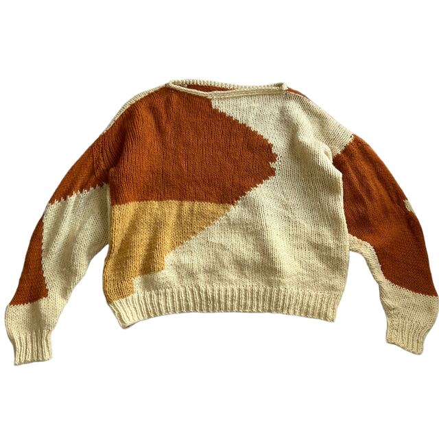 【1970s】ビンテージ　ハンドニットセーター　デザイン　　ユーロ