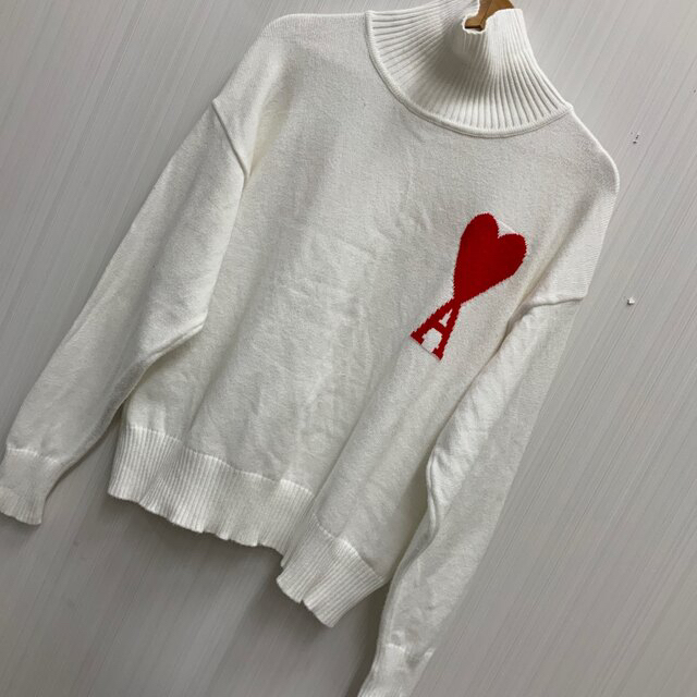 Ami Paris アミパリス 中古品 ホワイト ニット タートルネックの通販