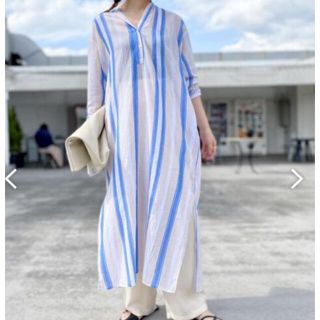 ユナイテッドアローズ(UNITED ARROWS)のne Quittez pas】VOILE STRIPE DRESS(ワンピース)(ロングワンピース/マキシワンピース)