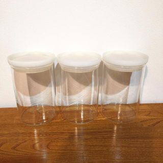 ムジルシリョウヒン(MUJI (無印良品))の無印良品 耐熱ガラス保存容器 丸型 ３個セット(収納/キッチン雑貨)